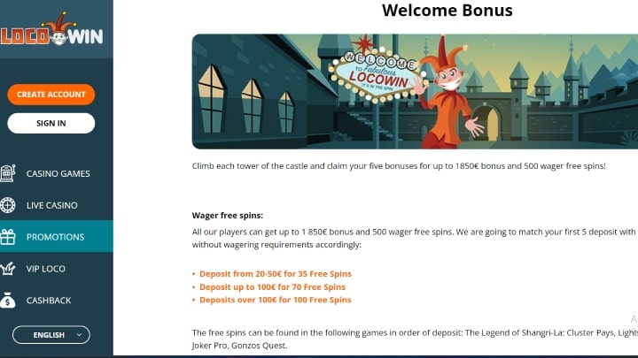 locowin welcome bonus offer