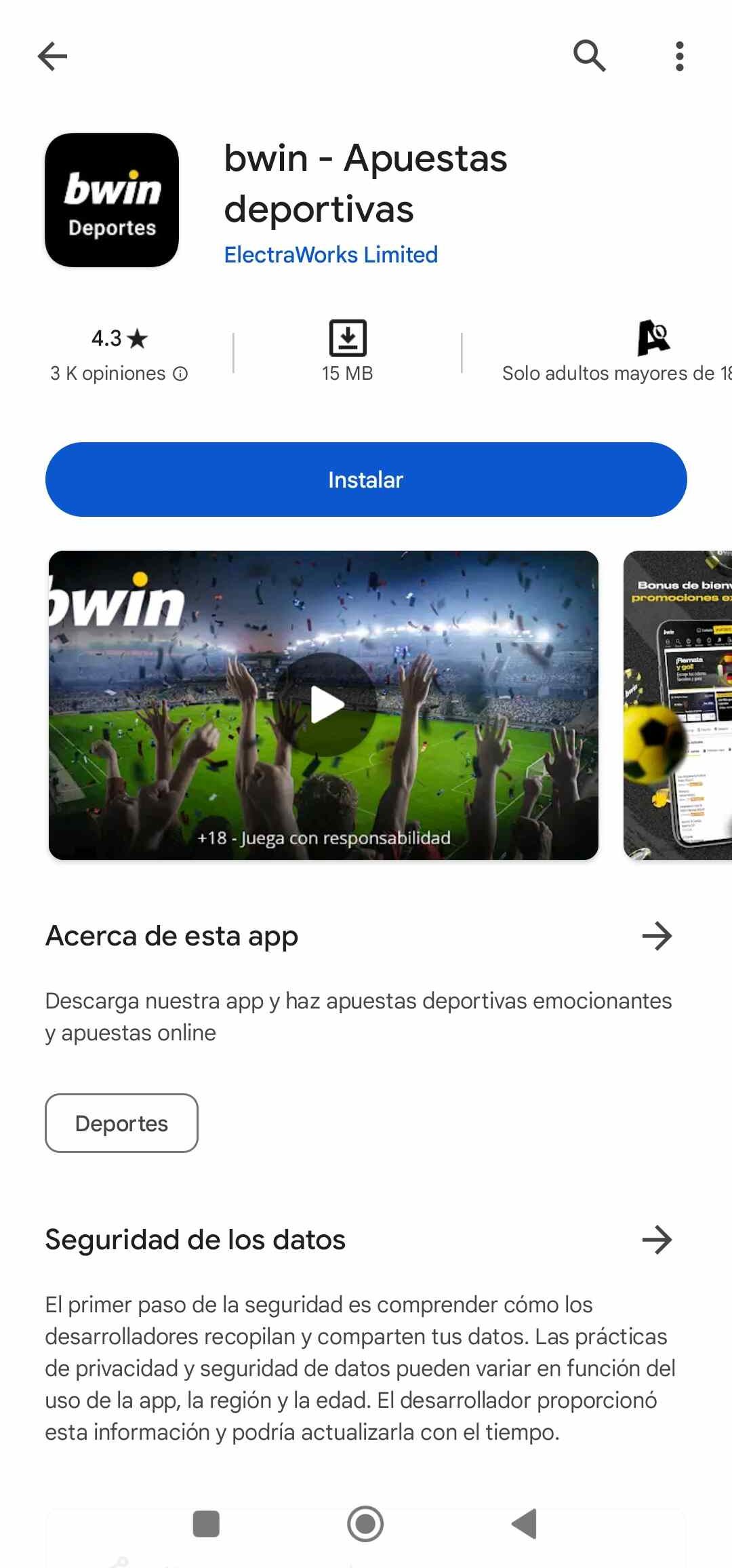 Bwin app Android deportes descargar
