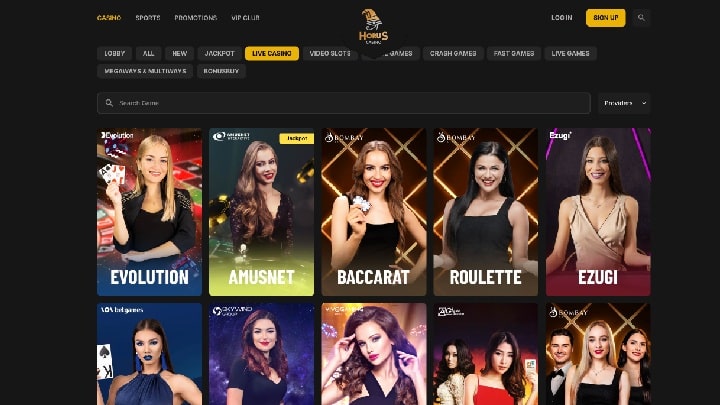 Horus Casino Live Games