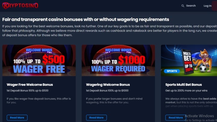 kryptosino casino bonus