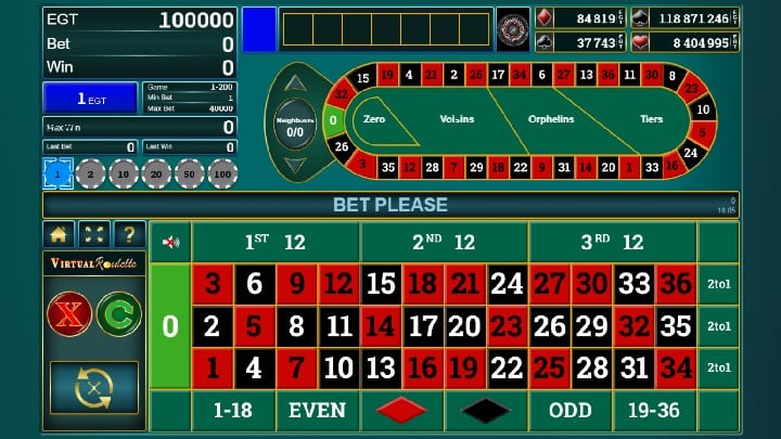 virtual roulette gameplay